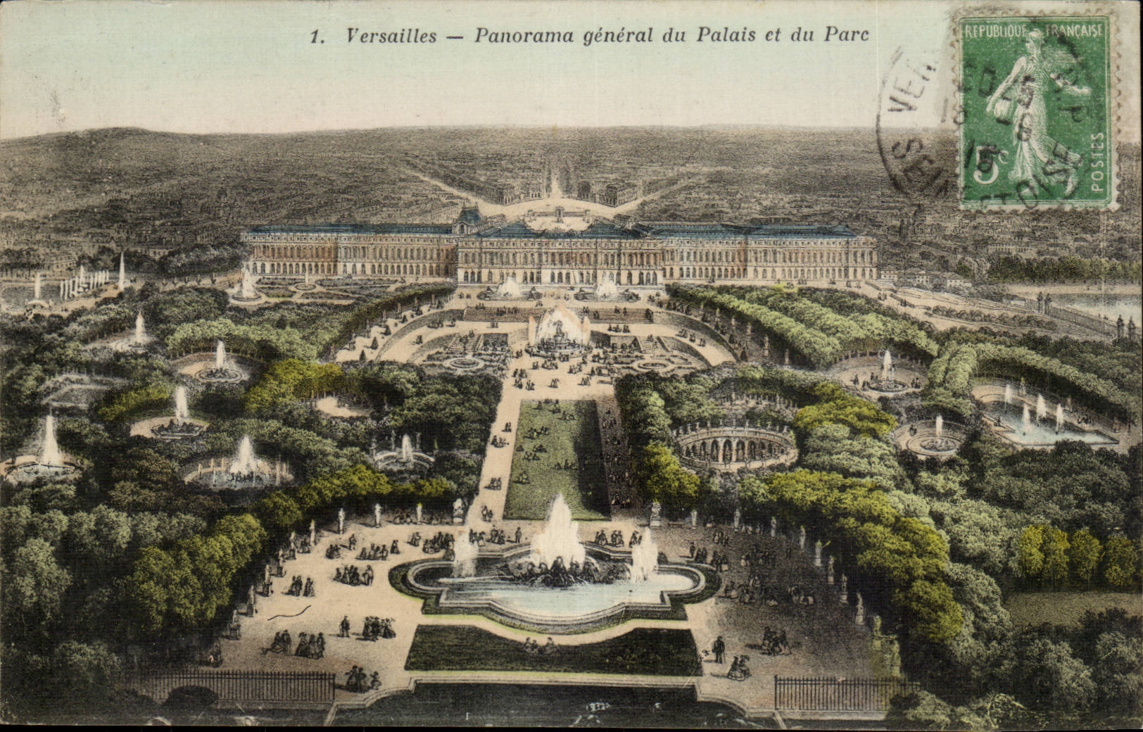 Versailles CPA Panorama general du palais et du parc
