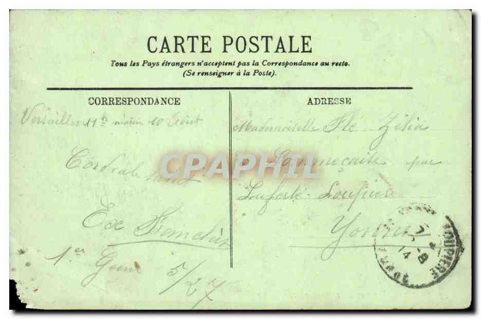 Versailles CPA Hopital civil — Rückseite