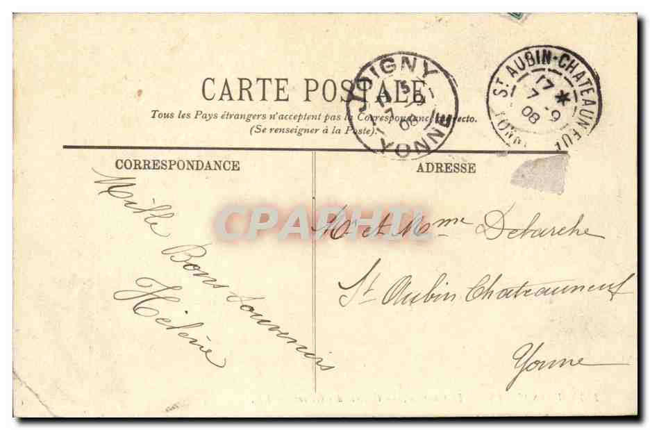 Versailles CPA Le chateau Galerie des Glaces — Verso