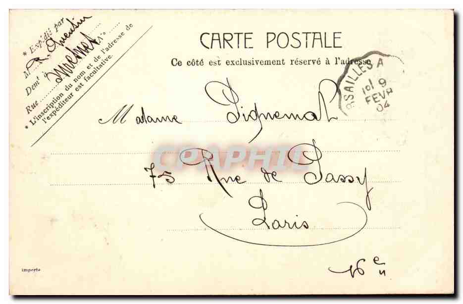 Versailles CPA Bassin de Neptune — Verso