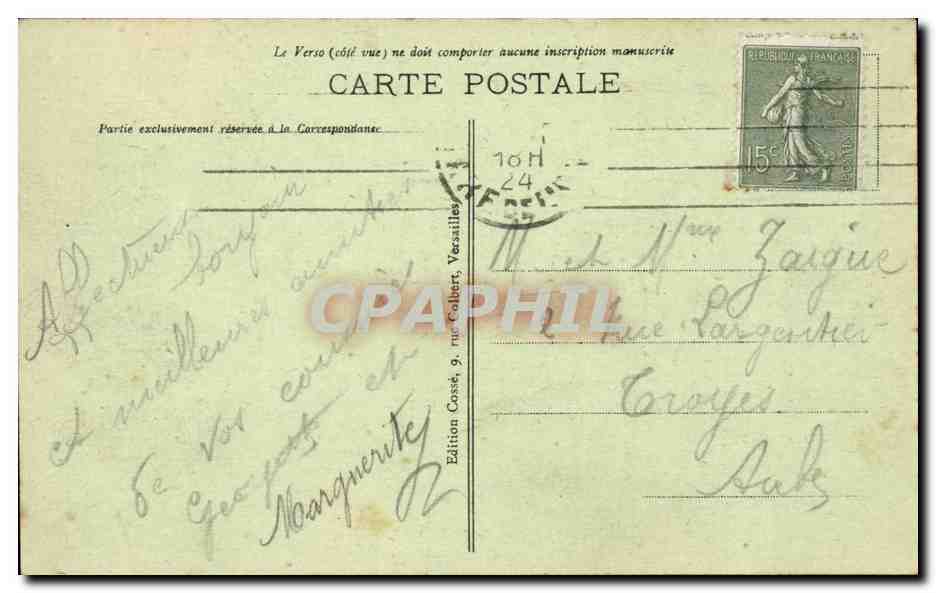 Versailles CPA Le parc La colonnade  — Verso