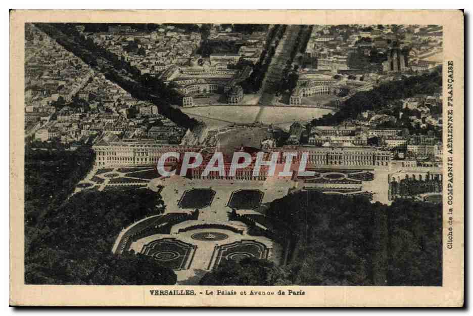 Versailles CPA Le palais et l'avenue de Paris 