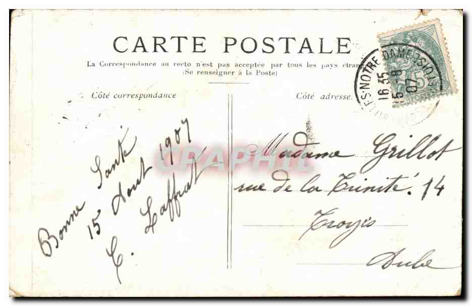 Versailles CPA Le bassin de Latone — Verso