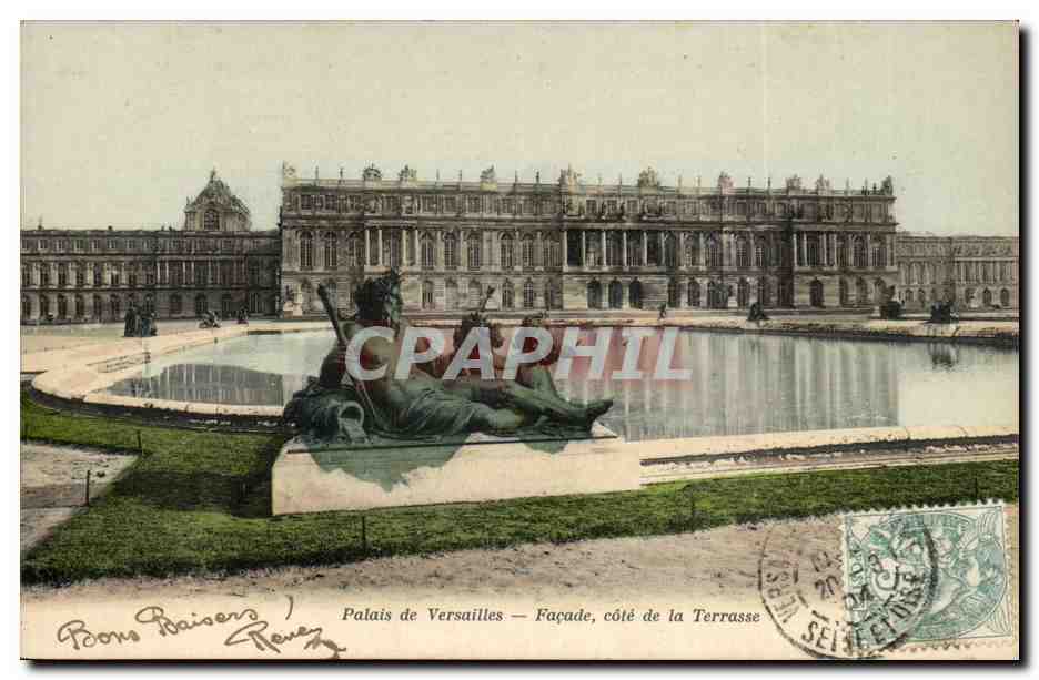 Versailles CPA Palais Facade cote de la terrasse