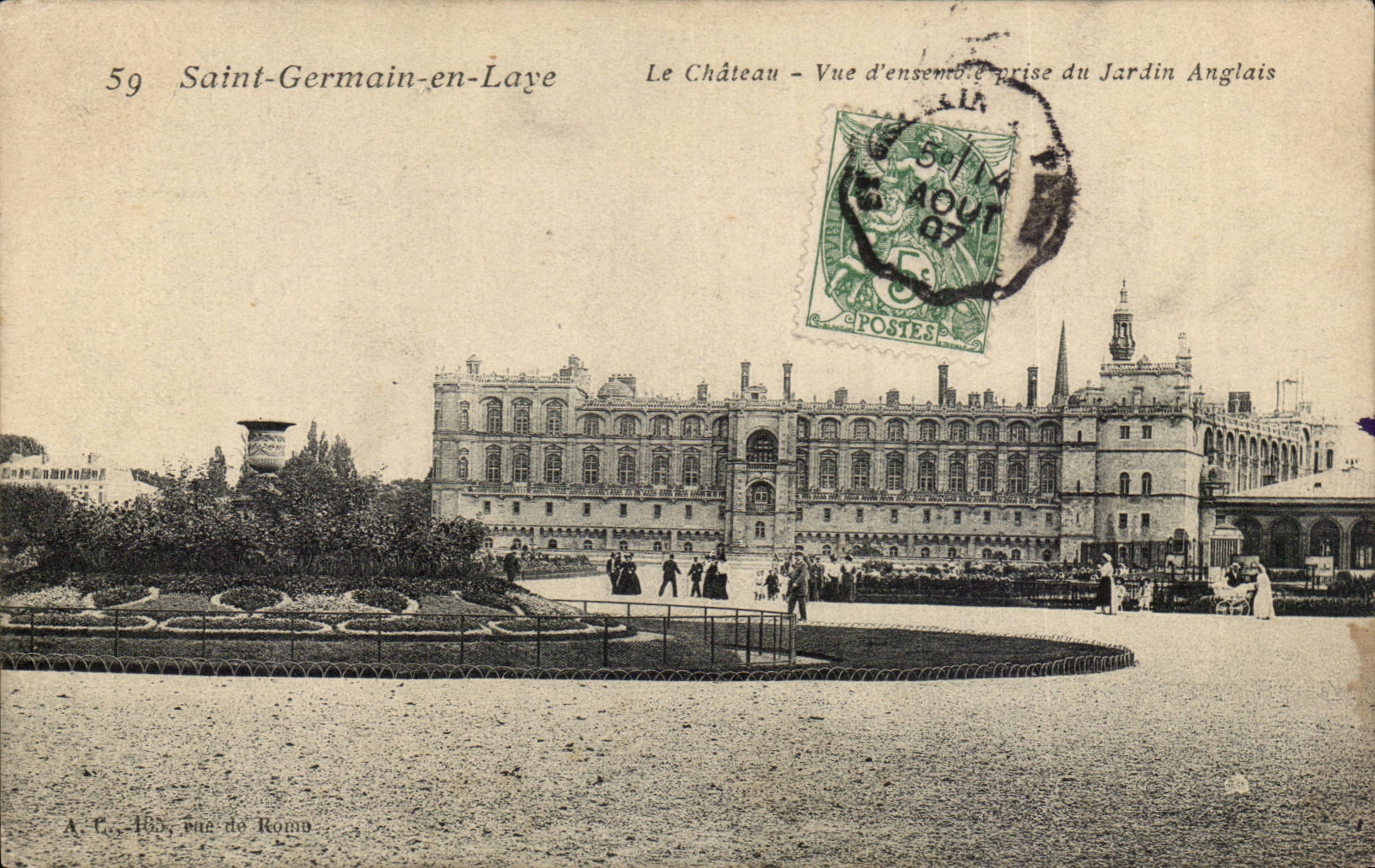 Saint-Germain-en-Laye — Le Château - Vue d'ensemble prise du Jardin Anglais — A. C., 100, rue de Rome