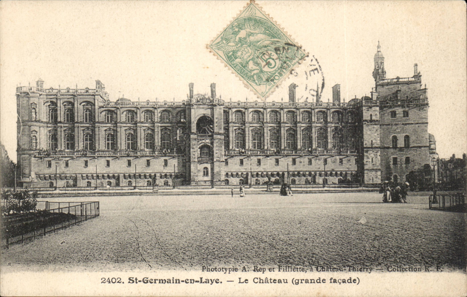 St-Germain-en-Laye — Le Château (grande façade) — Phototypie A. Rep et Filliette, à Château-Thierry — Collection R. F.