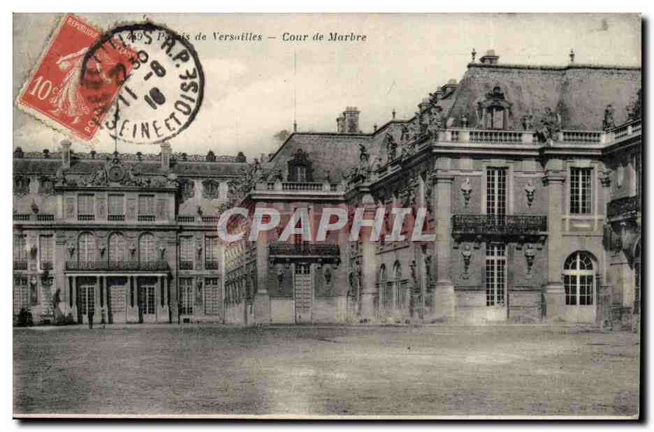 Palais de Versailles CPA Cour de marbre