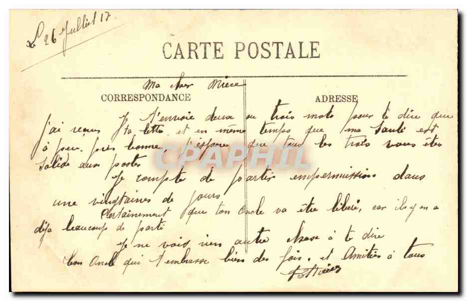 Versailles CPA Le chateau La chambre a coucher de Louis XIV — Verso
