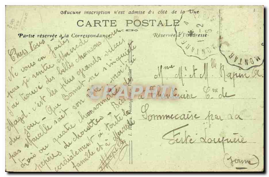 Palais de Versailles CPA Salon du grand couveert La table ayant servie a la signature du Traite de Paris — Verso