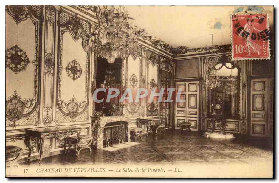 Chateau de Versailles CPA Le salon de la pendule