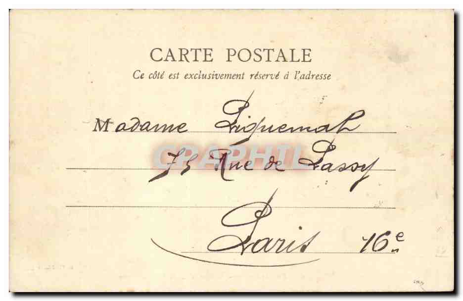 Mantes — Rue Nationale — Vista tomada desde la Gendarmería — B.F., París — Reverso