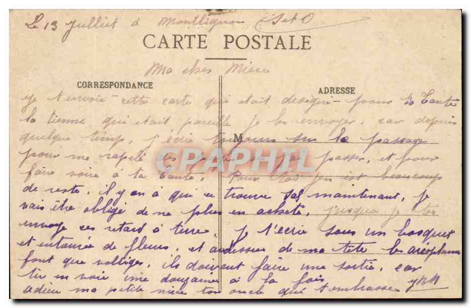 Mantes - Panorama — Passage de la Guerre 1914-1918 — Édition L.S. — Rückseite