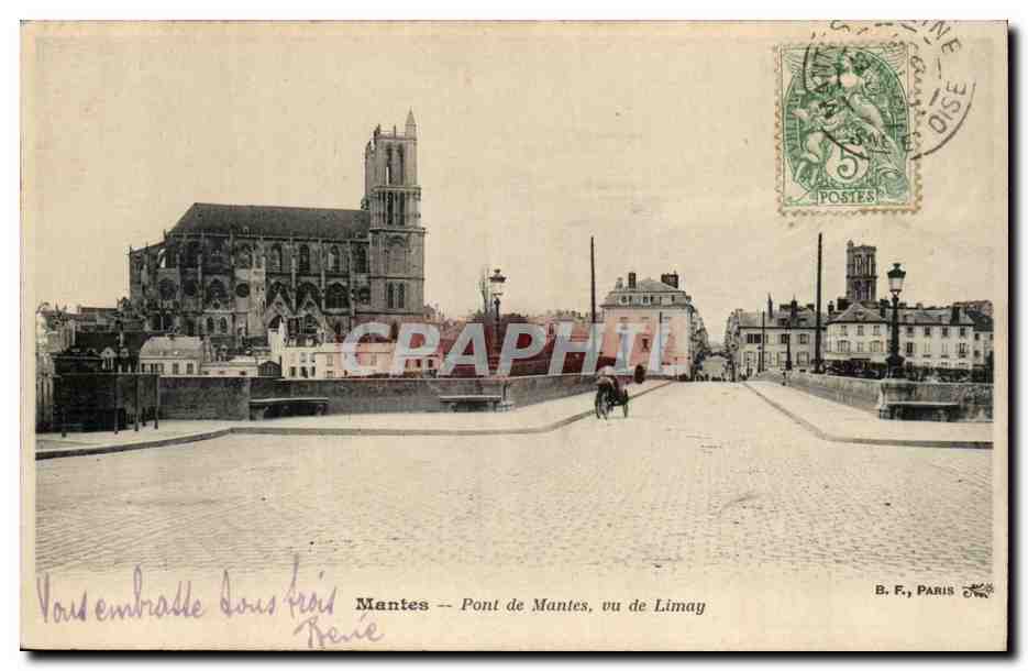 Mantes — Pont de Mantes, vu de Limay — B. F., Paris