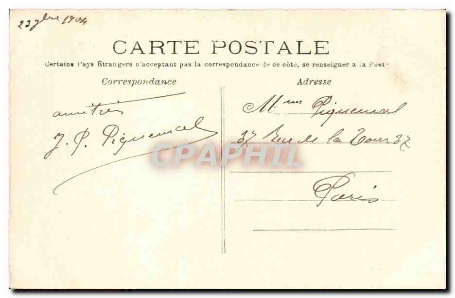 Chatou — Place de l'Hôtel de Ville, Station de Tramway — G. Baudinière Rueff ci. Capelle — Verso
