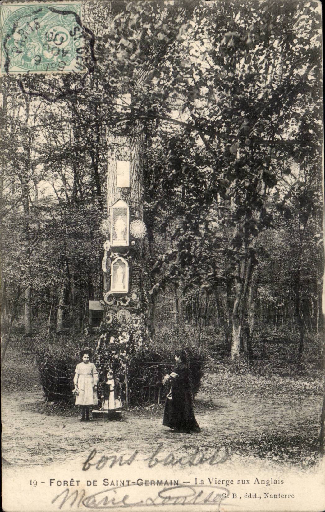 Foret de St Germain en Laye CPA La vierge aux anglais (arbre tree)