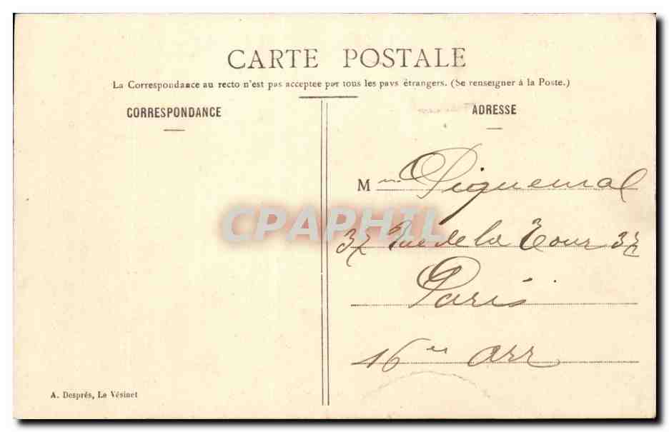 Le VEsinet CPA Asile national Facade principale — Back