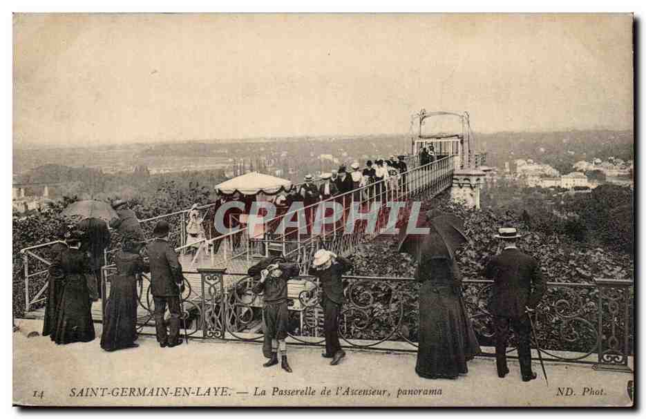 Saint-Germain-en-Laye — La Passerelle de l'Ascenseur, panorama — ND. Phot.