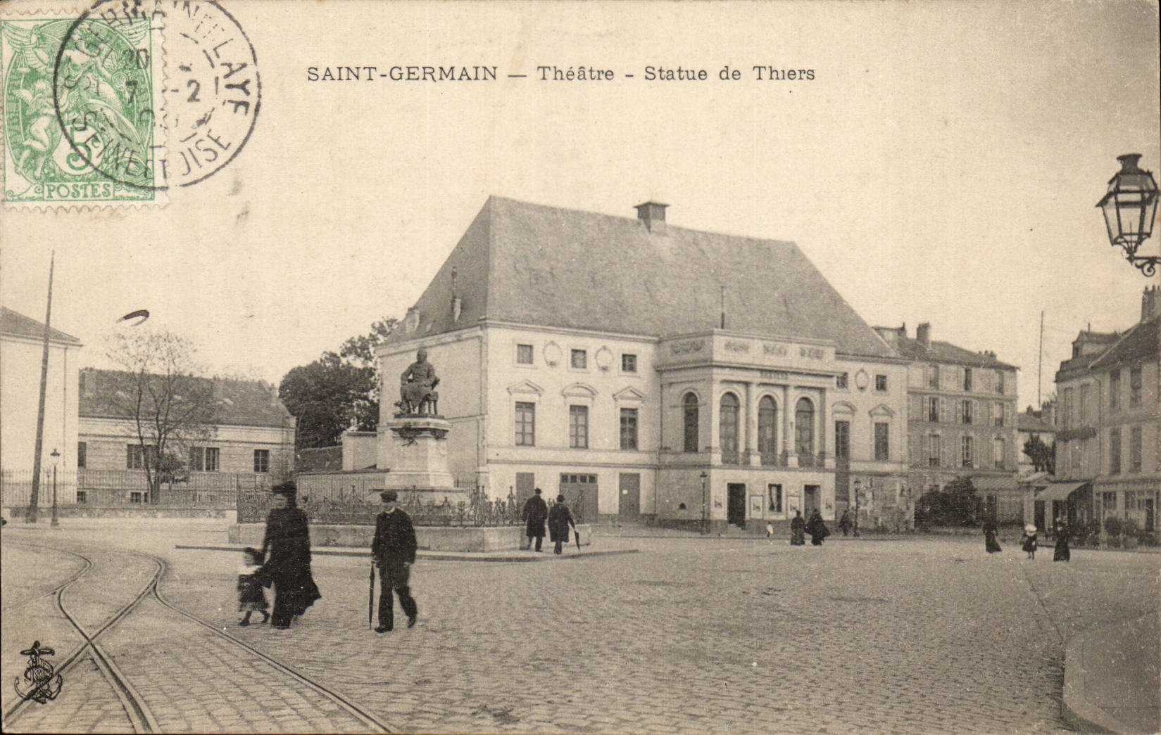 CPA Saint Germain en Laye Theatre Statue de Thiers