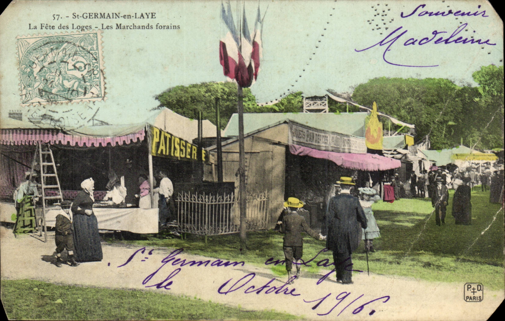 CPA Saint Germain en Laye La fete des loges Les marchands forains