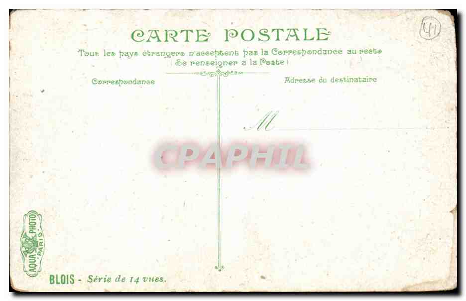 CPA Blois Square Victor Hugo & Eglise St Vincent — Verso