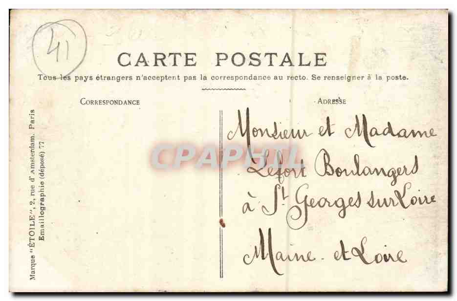 Blois — Le Château — Éditeur Étoile, n°41 — Reverso