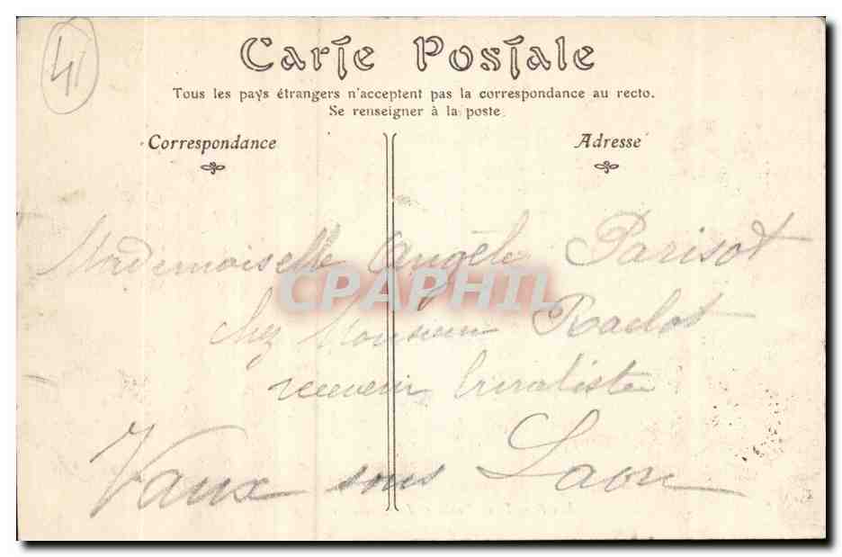 Blois CPA La rue Denis papin et du commerce — Verso