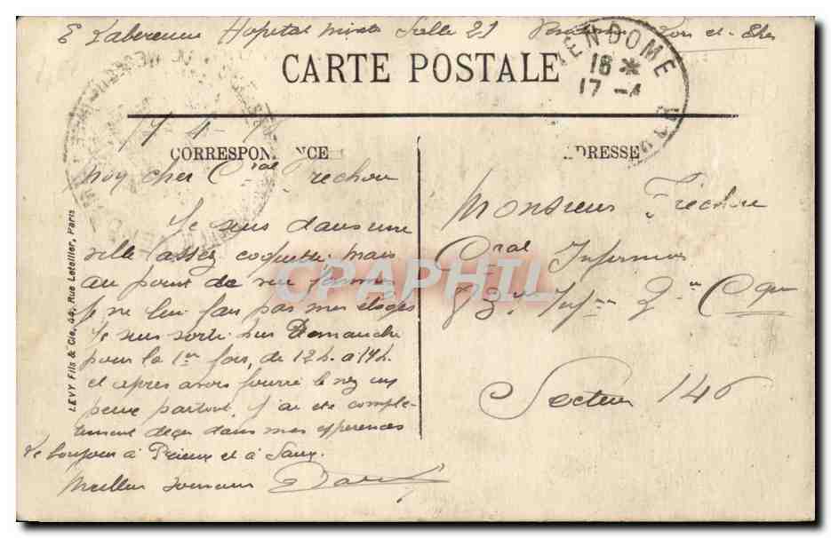 VEndome CPA La Tour St Martin reste d'une eglise et vue generale  — Rückseite