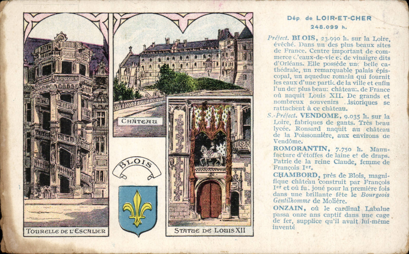 CPA Chateau de Blois (tourelle statue de Louis XII chateau)