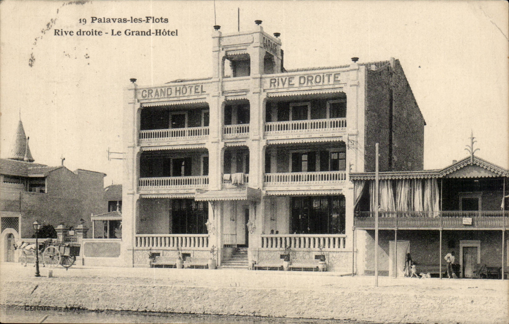 Palavas les Flots CPA Rive droite le grand hotel