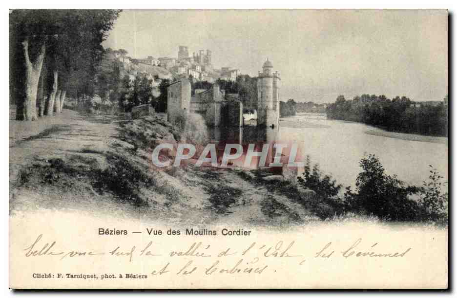 Béziers — Vue des Moulins Cordier — F. Tarniquet, phot. à Béziers
