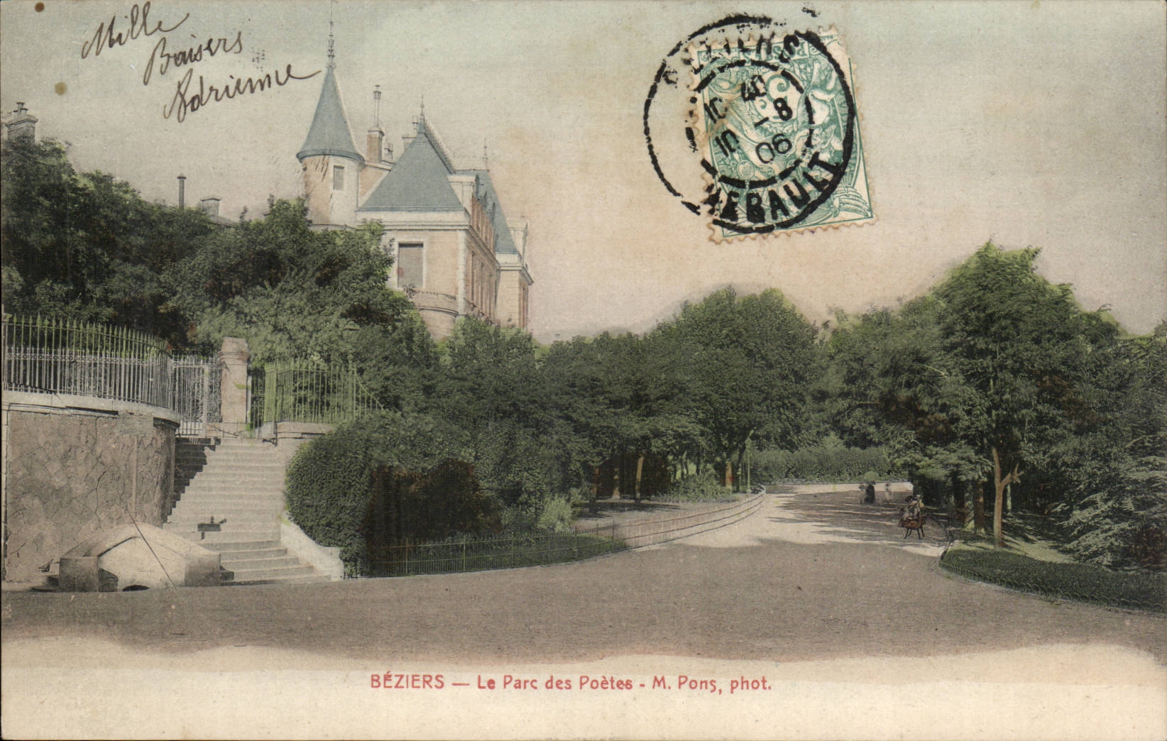 Beziers CPA Le parc des poetes 