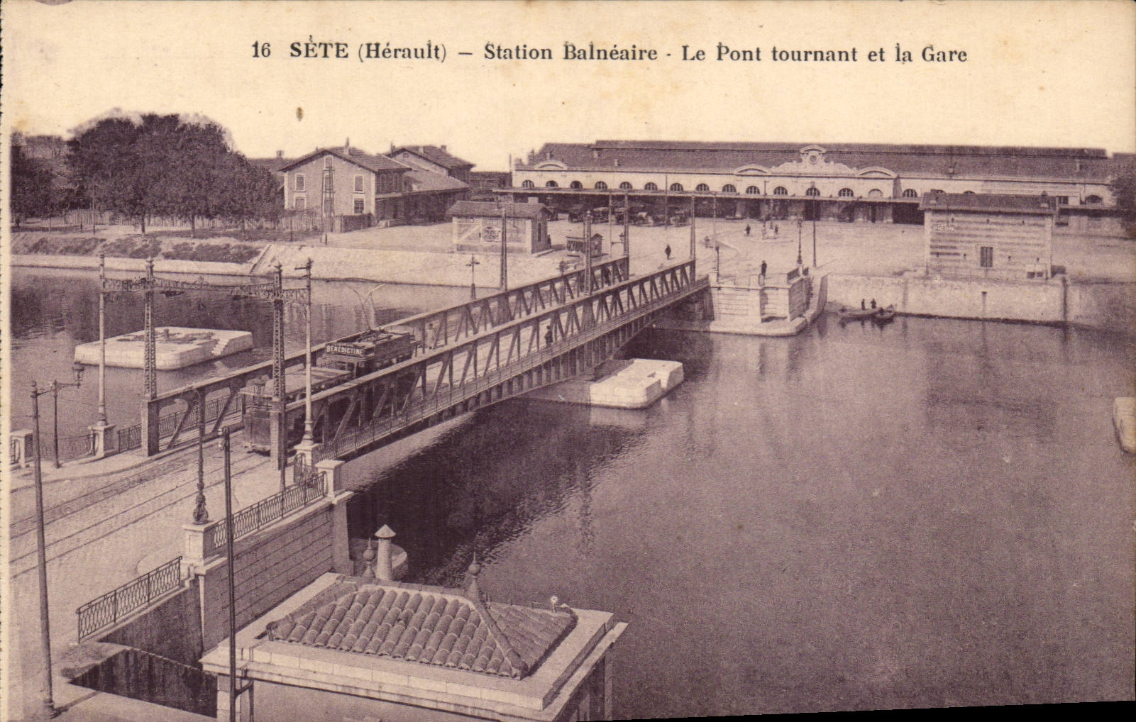 Cete Sette CPA Station balneaire le pont tournant et la gare