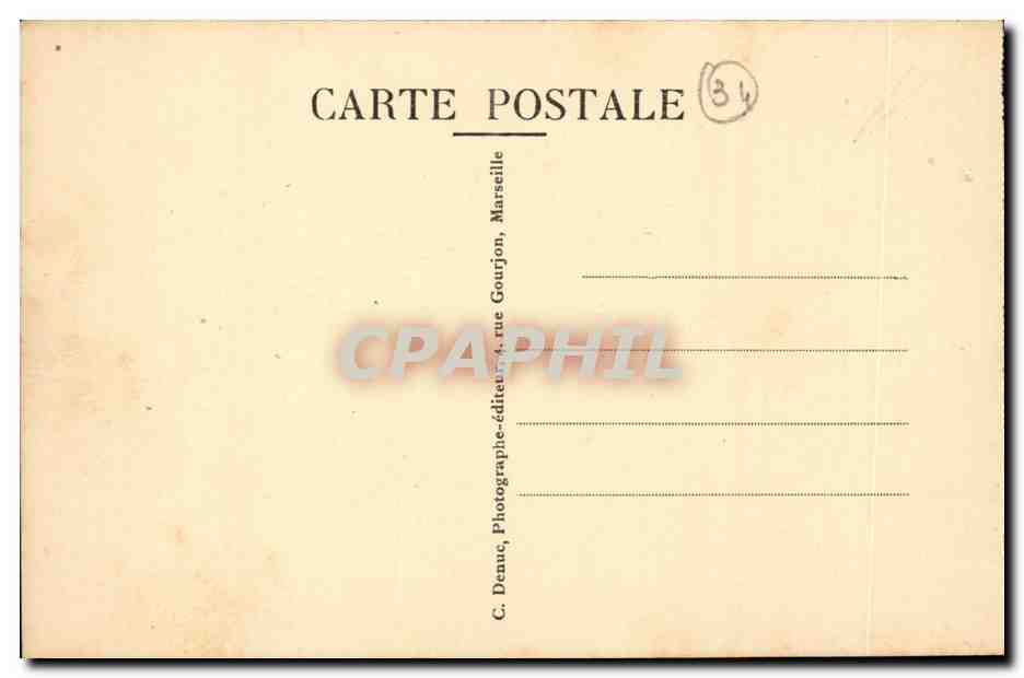 Cete Sette CPA Station balneaire le pont tournant et la gare — Back