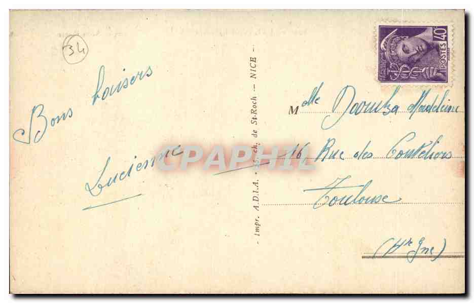 Palavas les Flots CPA Insitut marin Saint Pierre — Rückseite