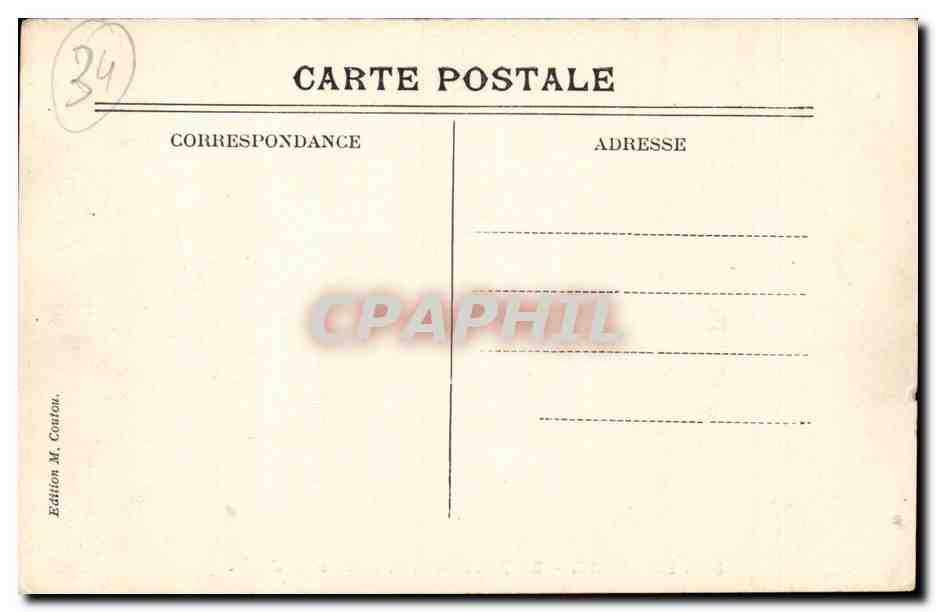 Palavas — La Croix de la Mission et la Jetée — Édition M. Coutou. — Verso