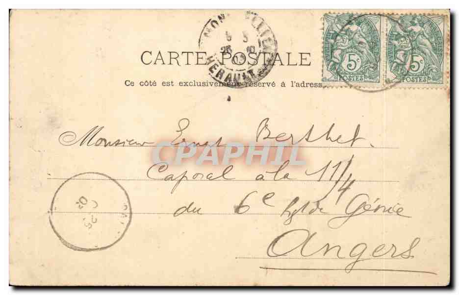 Environs de Montpellier Palavas les Flots CPA Le bain — Verso