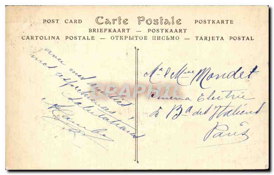 Environs de Montpellier Palavas les Flots CPA Vague a la jetee rive gauche — Verso