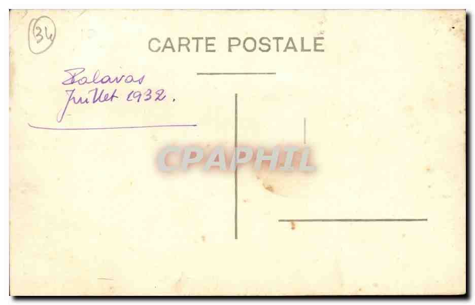 Palavas les Flots Carte photo juillet 1932 Famille — Back