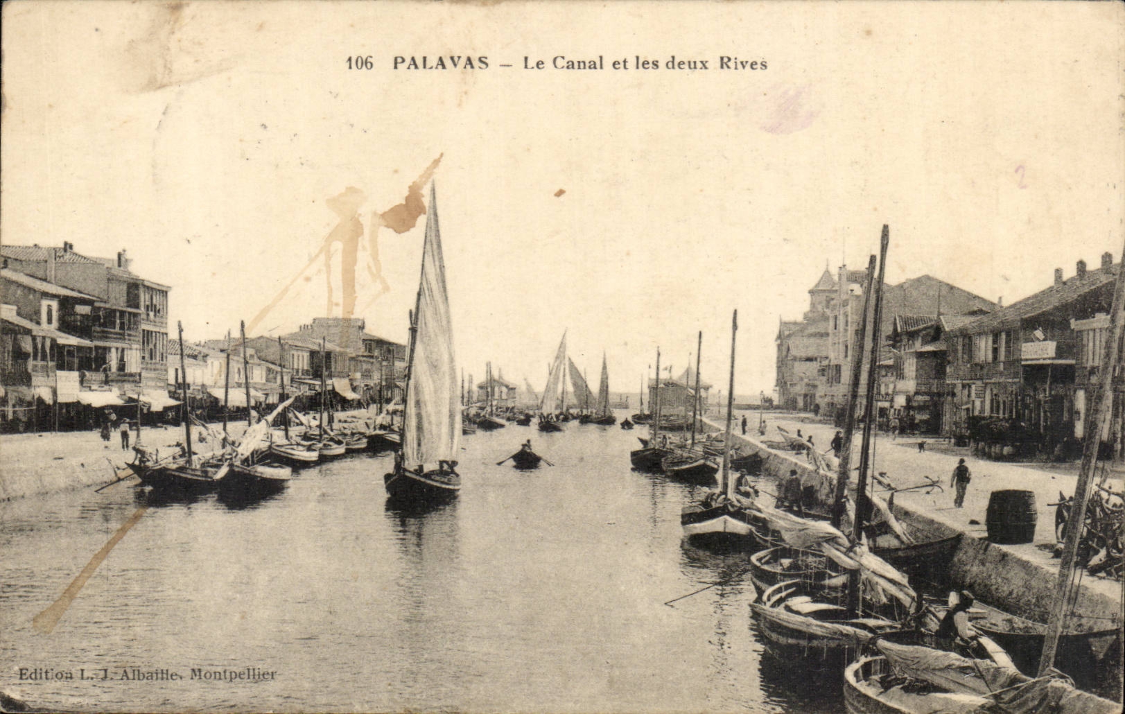 Palavas les Flots CPA Le canal et les deux rives