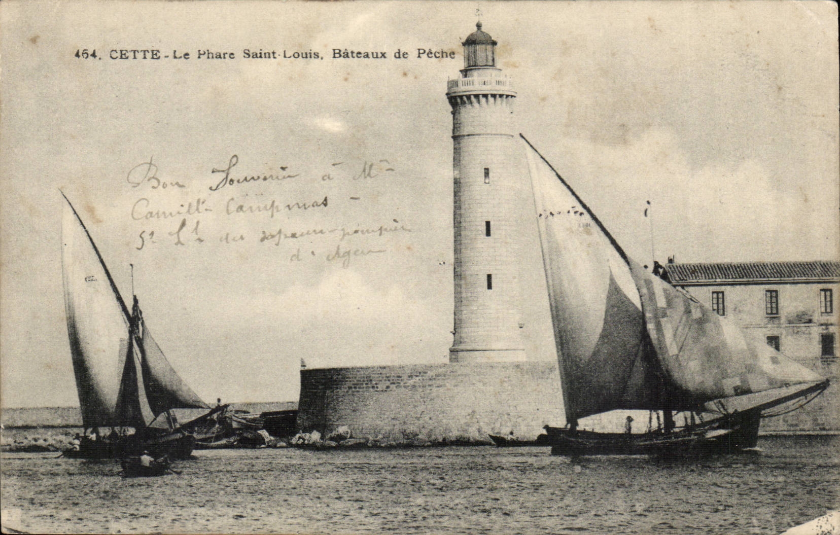Sete Cette CPA Le phare Saint Louis Bateaux de peche 