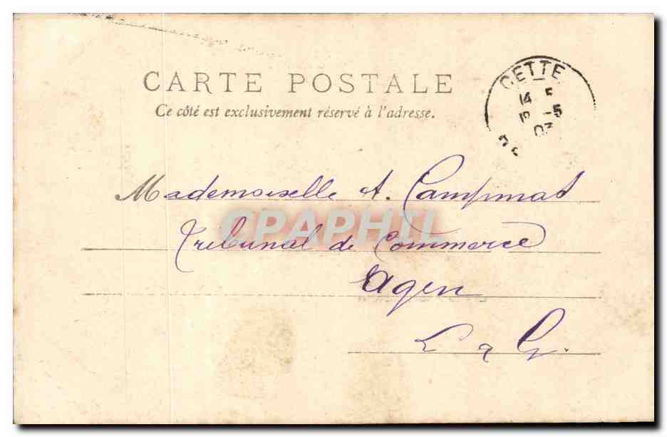Cete Sete CPA La peche Solitaires (phare lighthouse) — Rückseite