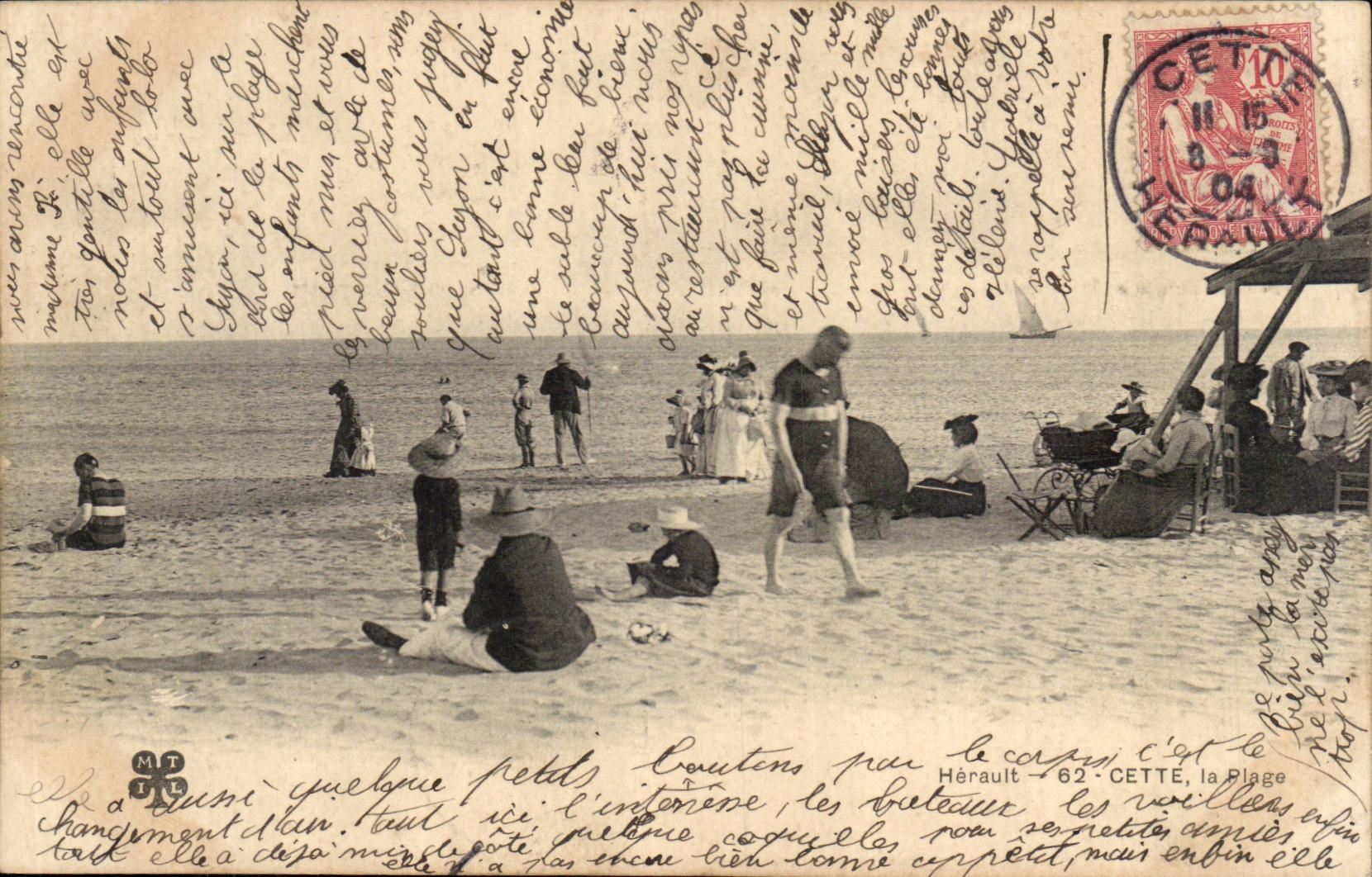 Cete Sete CPA La plage