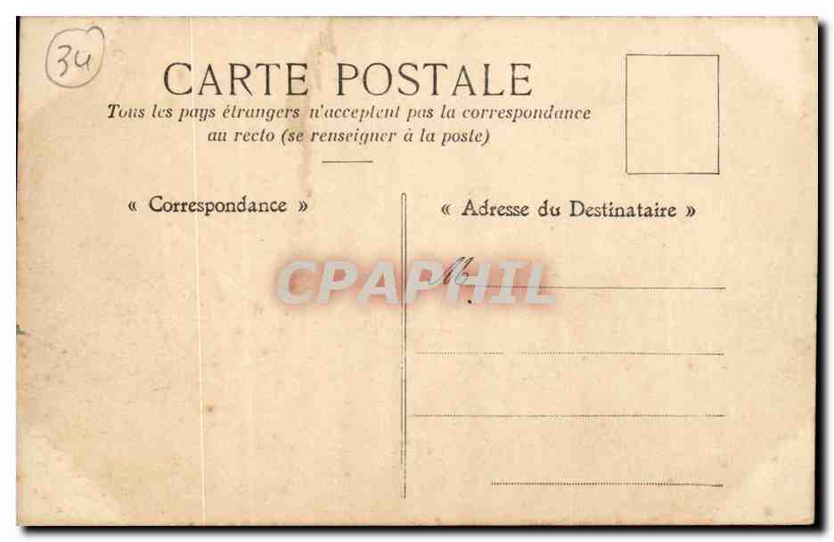 Cete Sete CPA Vue generale de la montagne et quai du Bosc — Rückseite