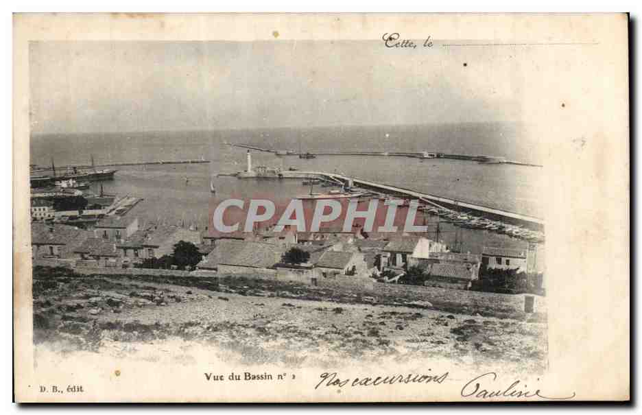 Cete Sete CPA Vue du bassin n°1
