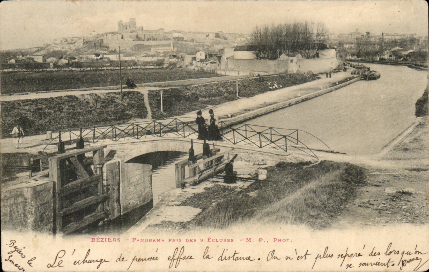 Béziers - Panorama aus den 9 Schleusen — M. P., Phot.