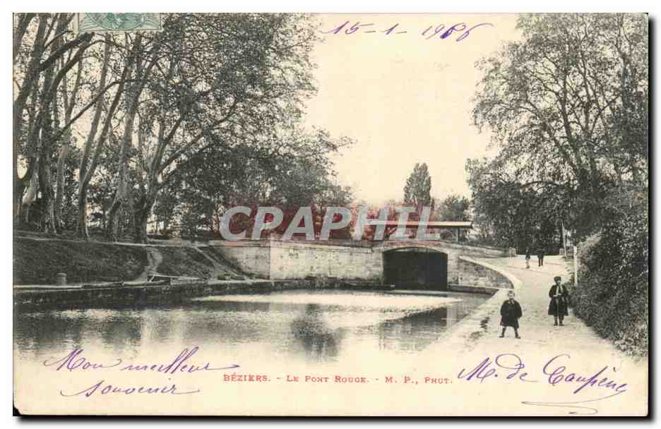 Béziers - Le Pont Rouge — M. P., Phot. — éditeur M. De Gaujeneuc
