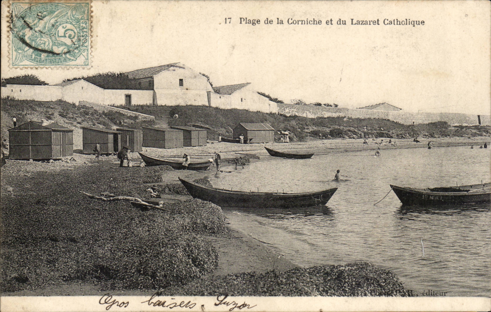 Sete Cette CPA Plage de la corniche et du lazaret catholique