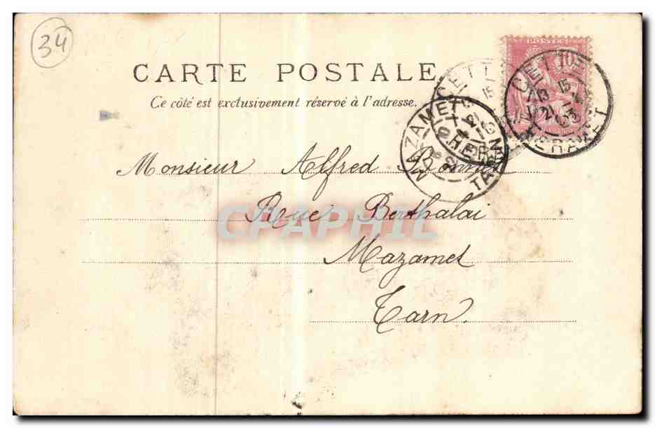 Cette CPA Le bateau des pilotes et le grand phare (lighthouse) — Verso