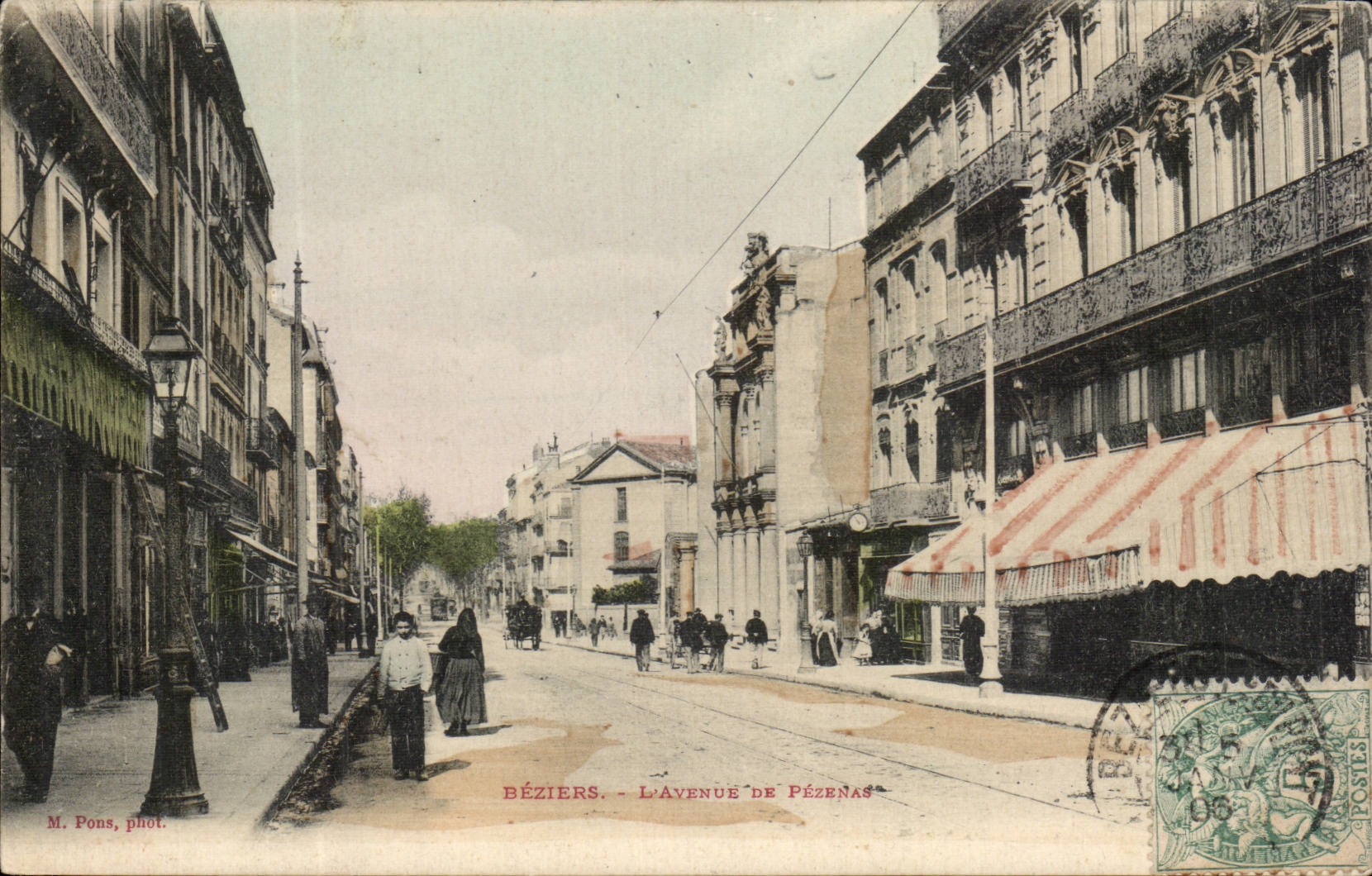 Beziers CPA Avenue de Pezenas