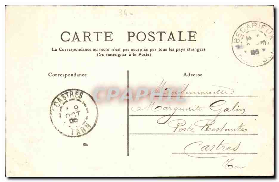 Bedarieux CPA Usine hyrdraulique du Martinet — Back